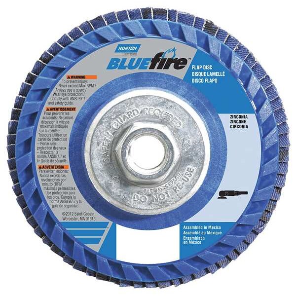 Flap Disc, 4 1/2 In x 60 Grit, 5/8-11