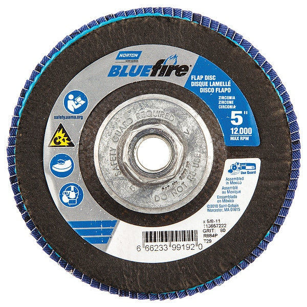 Flap Disc, 5 In x 80 Grit, 5/8-11