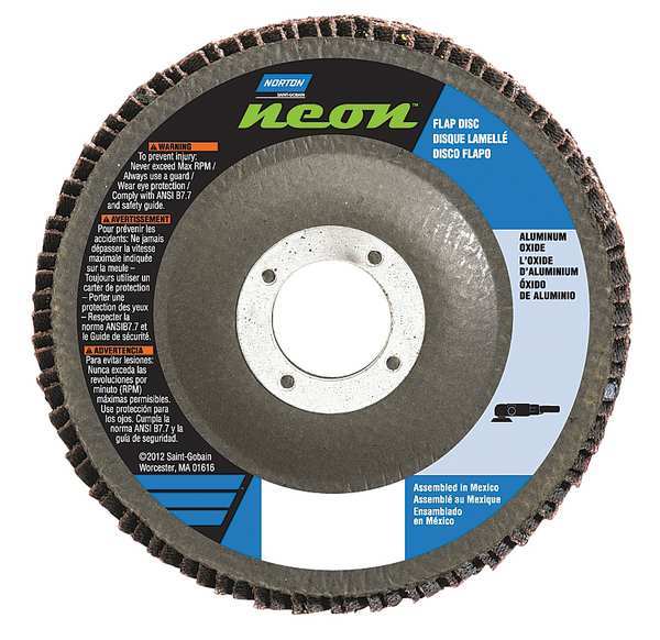 Flap Disc, 4 1/2 In x 120 G, 5/8-11