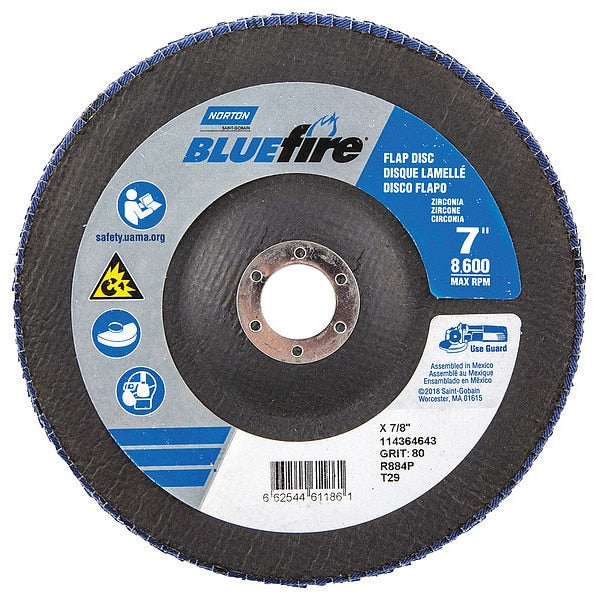 Flap Disc, 7 In x 80 Grit, 7/8