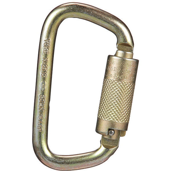 Carabiner, Auto-Lock, Carabiner, Gray, Ball-Lock Type L, Steel, Bare Aluminum