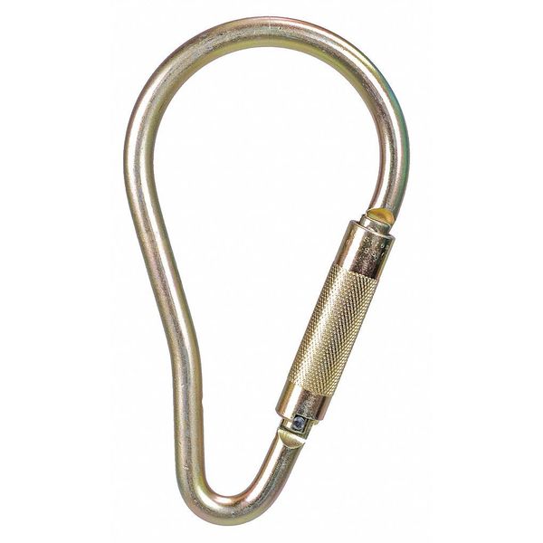 Carabiner, Auto-Lock, 9 1/2 in L, Steel, Bare Aluminum