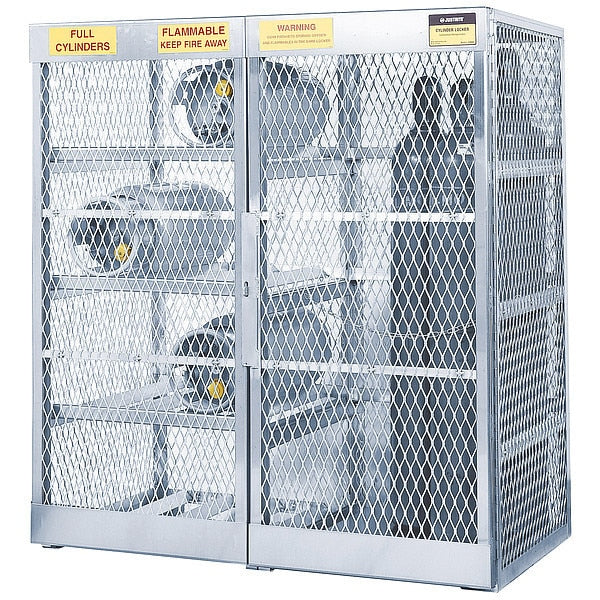 Gas Cylinder Cabinet, 60x32, Alum