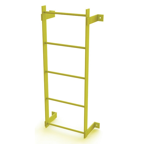 4 ft. Ladder, Steel, Standard Fixed, 5-Rung, Steel, 5 Steps, Top Exit, Safety Yellow Finish