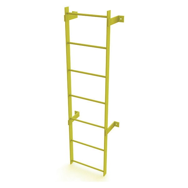 6 ft. Ladder, Steel, Standard Fixed, 7-Rung, Steel, 7 Steps, Safety Yellow Finish