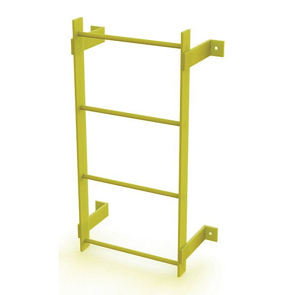 3 ft. Ladder, Steel, Standard Fixed, 4-Rung, Steel, 4 Steps, Safety Yellow Finish