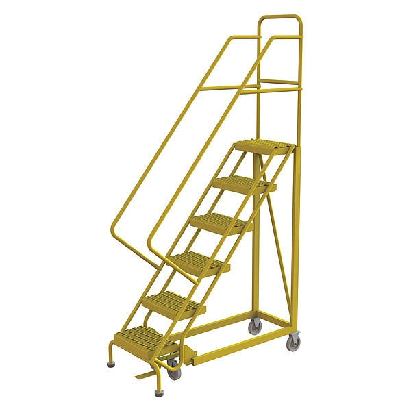 Rolling Ladder, Steel, Safety Angle, 6-Step