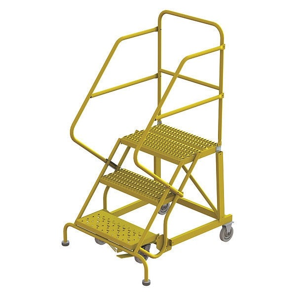 Rolling Ladder, Steel, Safety Angle, 3-Step