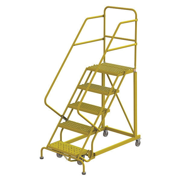 Rolling Ladder, Steel, Safety Angle, 5-Step