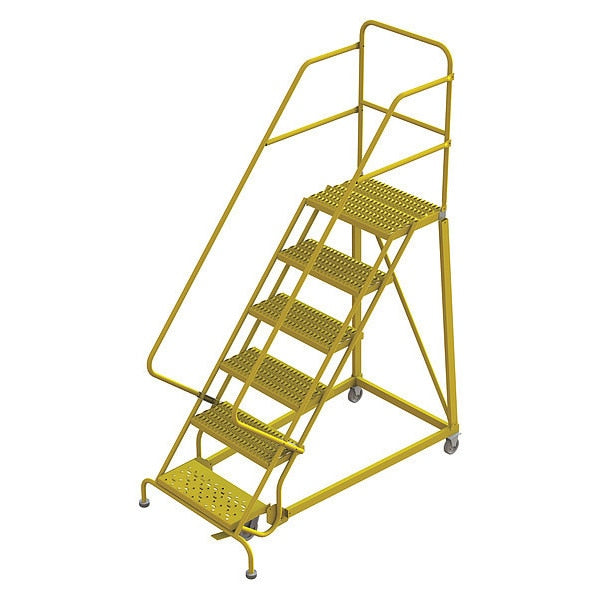 Rolling Ladder, Steel, Safety Angle, 6-Step
