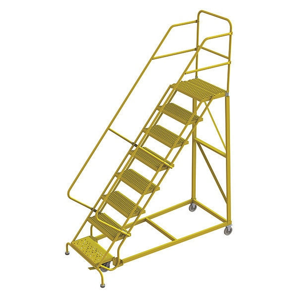 Rolling Ladder, Steel, Safety Angle, 8-Step