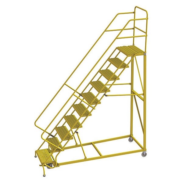Rollng Ladder, Steel, Safety Angle, 10-Step