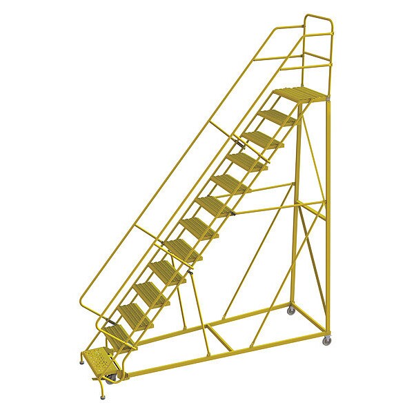 Rollng Ladder, Steel, Safety Angle, 13-Step