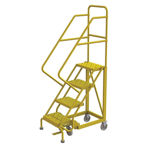Rolling Ladder, Steel, Safety Angle, 4-Step