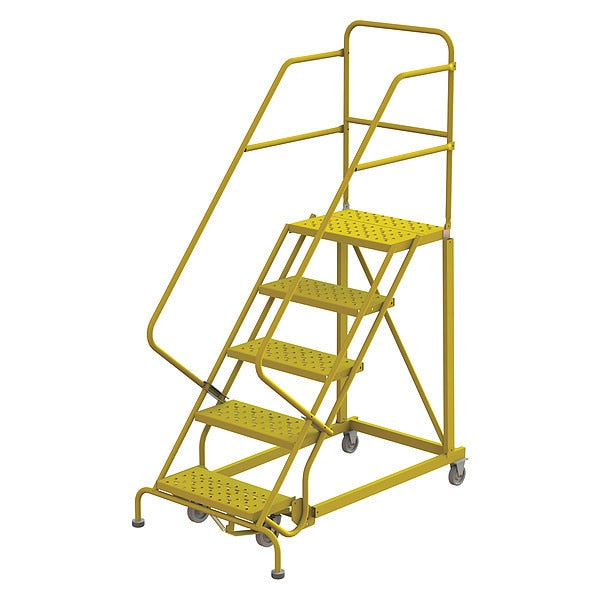 Rolling Ladder, Steel, Safety Angle, 5-Step