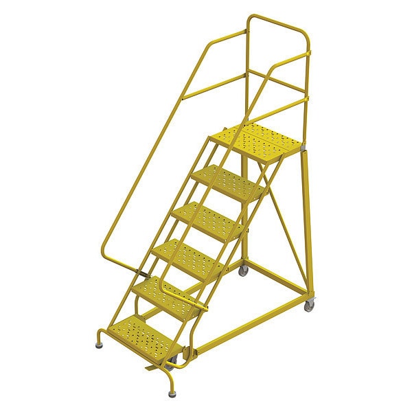 Rolling Ladder, Steel, Safety Angle, 6-Step