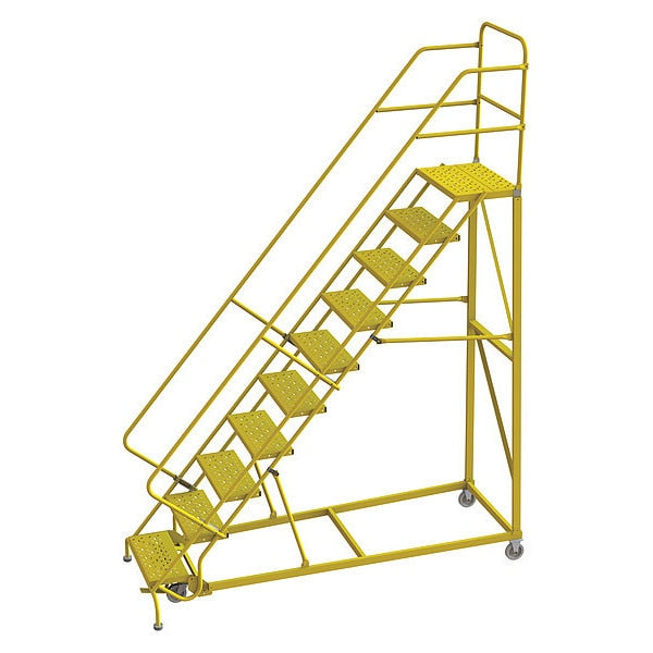 Rollng Ladder, Steel, Safety Angle, 10-Step