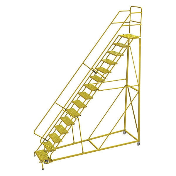 Rollng Ladder, Steel, Safety Angle, 15-Step