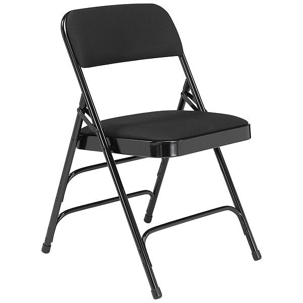 Triple Brace Fold Chair, Farbic, Blk, PK4