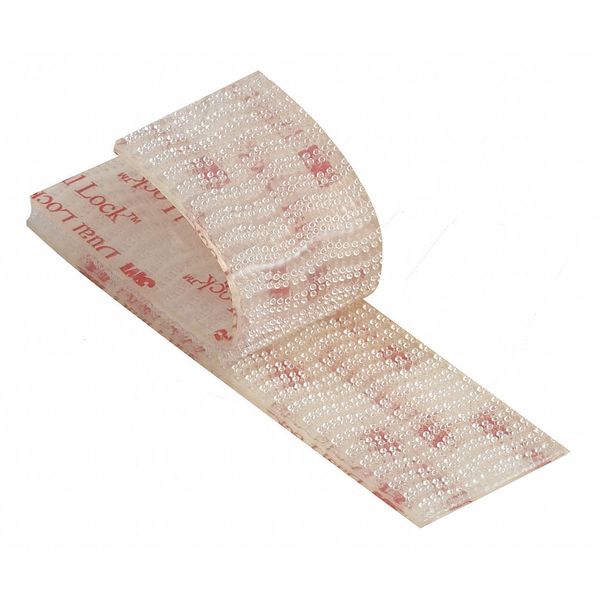 Reclosable Fastener, Acrylic Adhesive, 150 ft, 1 in Wd, Clear, 2 PK