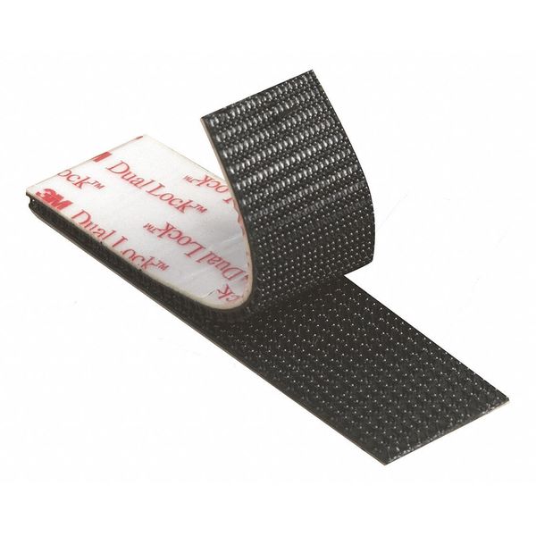 Reclosable Fastener, Acrylic Adhesive, 150 ft, 1 in Wd, Black
