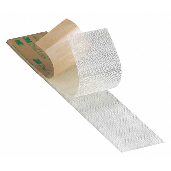 Reclosable Fastener, Acrylic Adhesive, 150 ft, 1 in Wd, Clear, 2 PK