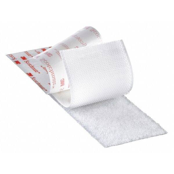 Reclosable Fastener, Acrylic Adhesive, 150 ft, 1 in Wd, White