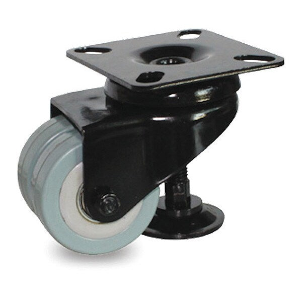 Whl Cstr, Dual, Swivl Plat, TPR Rbr, 175 lb.