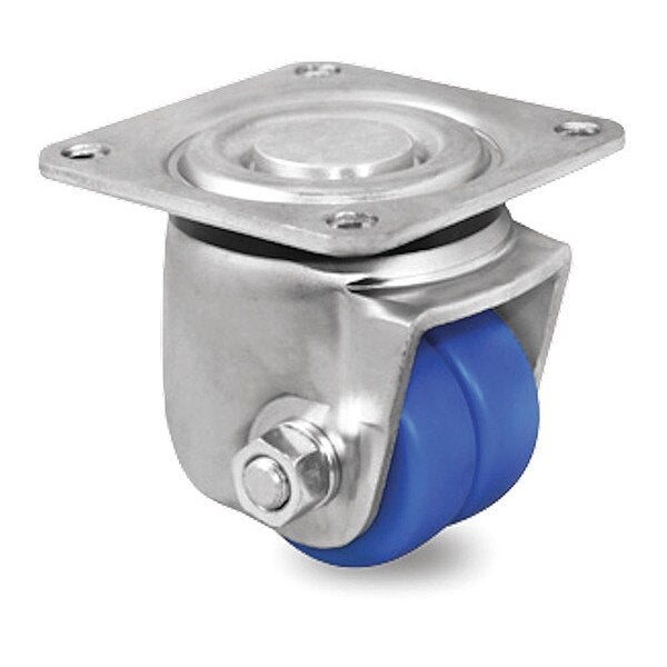 Cstr, Dual Whl Swvl Plat, Blu Nyln, 1100 lb