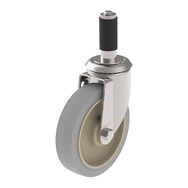 Cstr, Swivl Stem, Gray Surelastic, 150 lb.