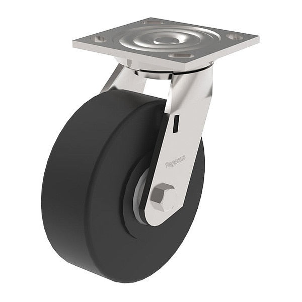 Caster, Swivel Plate, Black Nylon, 1250 lb.