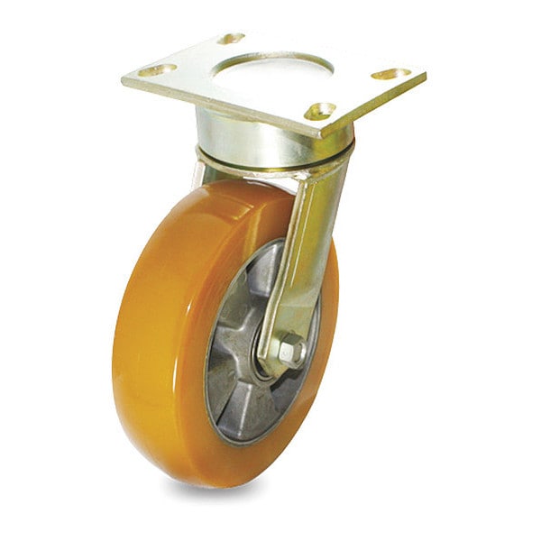 Cstr, Swivl Plate, Yellow Urethan, 1760 lb.