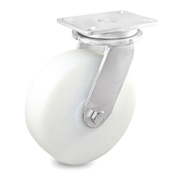 Caster, Swivel Plate, White Nylon, 3500 lb.