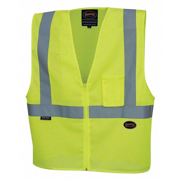 Safety Vest, Mesh, Hi-Vis Yellow, M