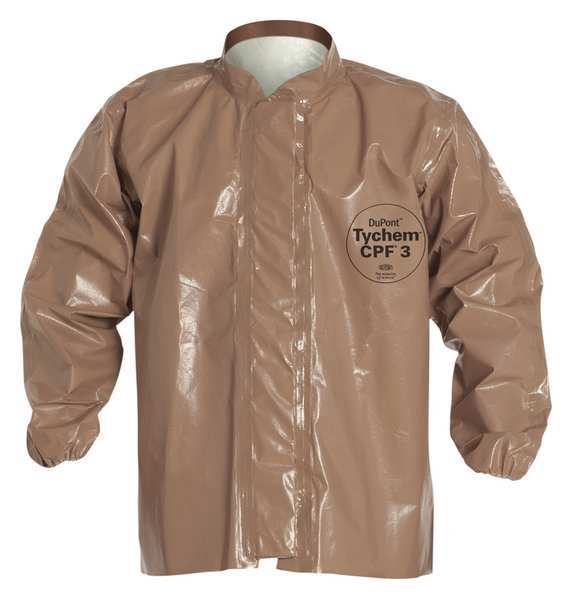 Disposable Jacket , 4Xl , Tan , Tychem(R) 5000 , Hook and Loop