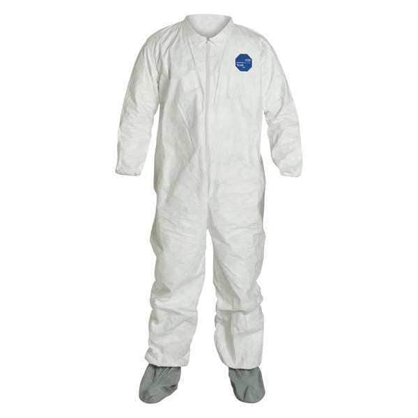 Coverall, Elastic Non Slip Boot, 5XL, PK25