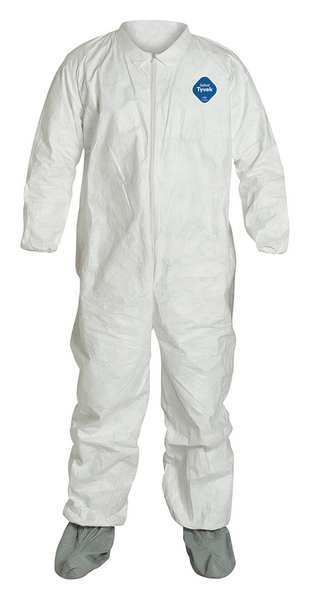 Coverall, Elastic Non Slip Boot, 2XL, PK25