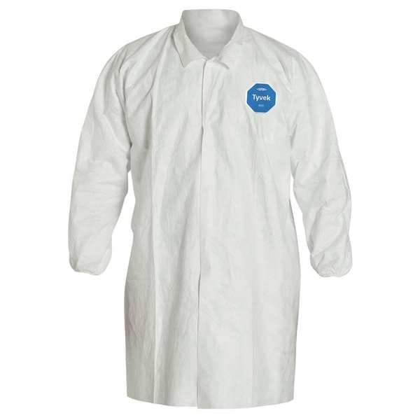 Tyvek 400 Labcoat, Snap Front, 2 Pockets, PK30