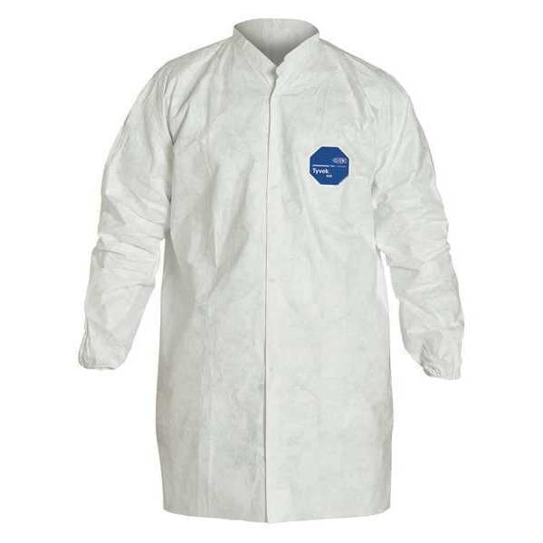 Disp Lab Coat, Polyethylene, White, XL, PK30