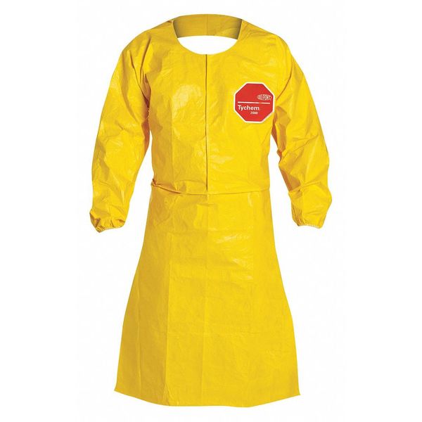 Tychem 2000 Coat Sleeve Apron, Ylw, L, PK25