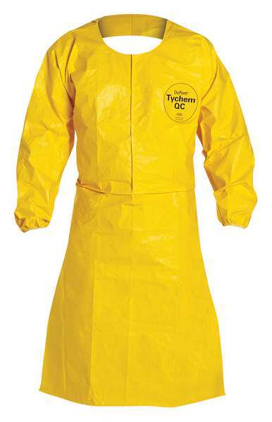 Tychem 2000 Coat Sleeve Apron, Ylw, L, PK25