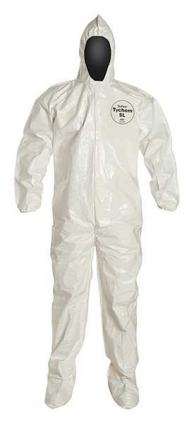 Hooded Coverall, White, Zipper
