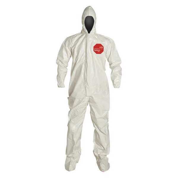 Hooded Coverall, Sock Boot, XL, PK6