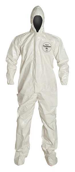 Hooded Coverall, Sock Boot, XL, PK6