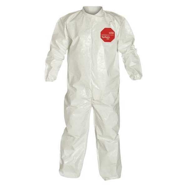 Tychem 4000 Coverall, White, Elastic, XL, PK12