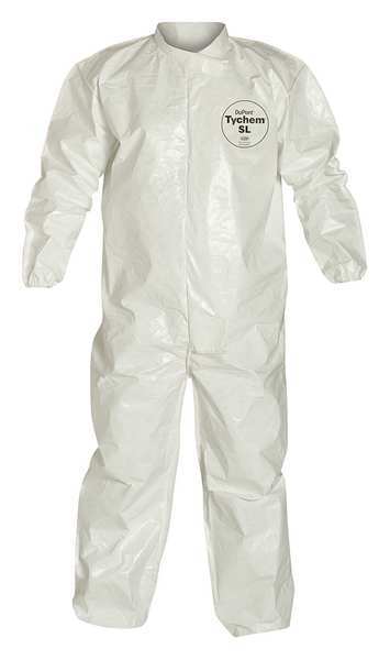 Tychem 4000 Coverall, White, Elastic, XL, PK12