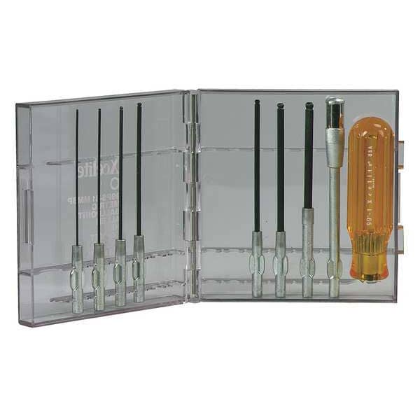 Precision Screwdriver Set, Ball Hex, Metric, 9 pcs