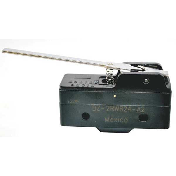 Industrial Snap Action Switch, Hinge, Lever, Long Actuator, SPDT, 15A @ 240V AC Contact Rating