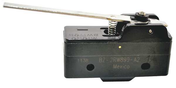 Industrial Snap Action Switch, Hinge, Lever Actuator, SPDT, 15A @ 120V AC Contact Rating