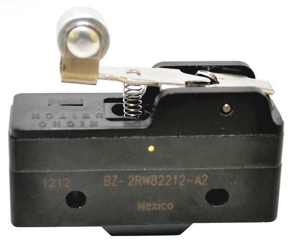 Industrial Snap Action Switch, Lever, Roller, Short Actuator, SPDT, 15A @ 240V AC Contact Rating